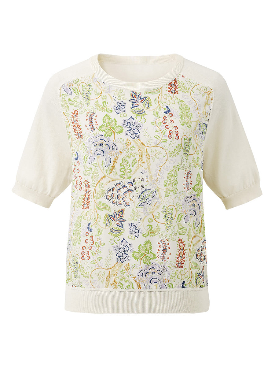COMOBOCA Women's Floral Embroidered T-Shirt