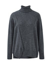 COMOBOCA 100% Cashmere Women's Asymmetric Turtleneck Sweater