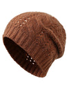 COMOBOCA 100% Cashmere Classic Cable Knit Beanie