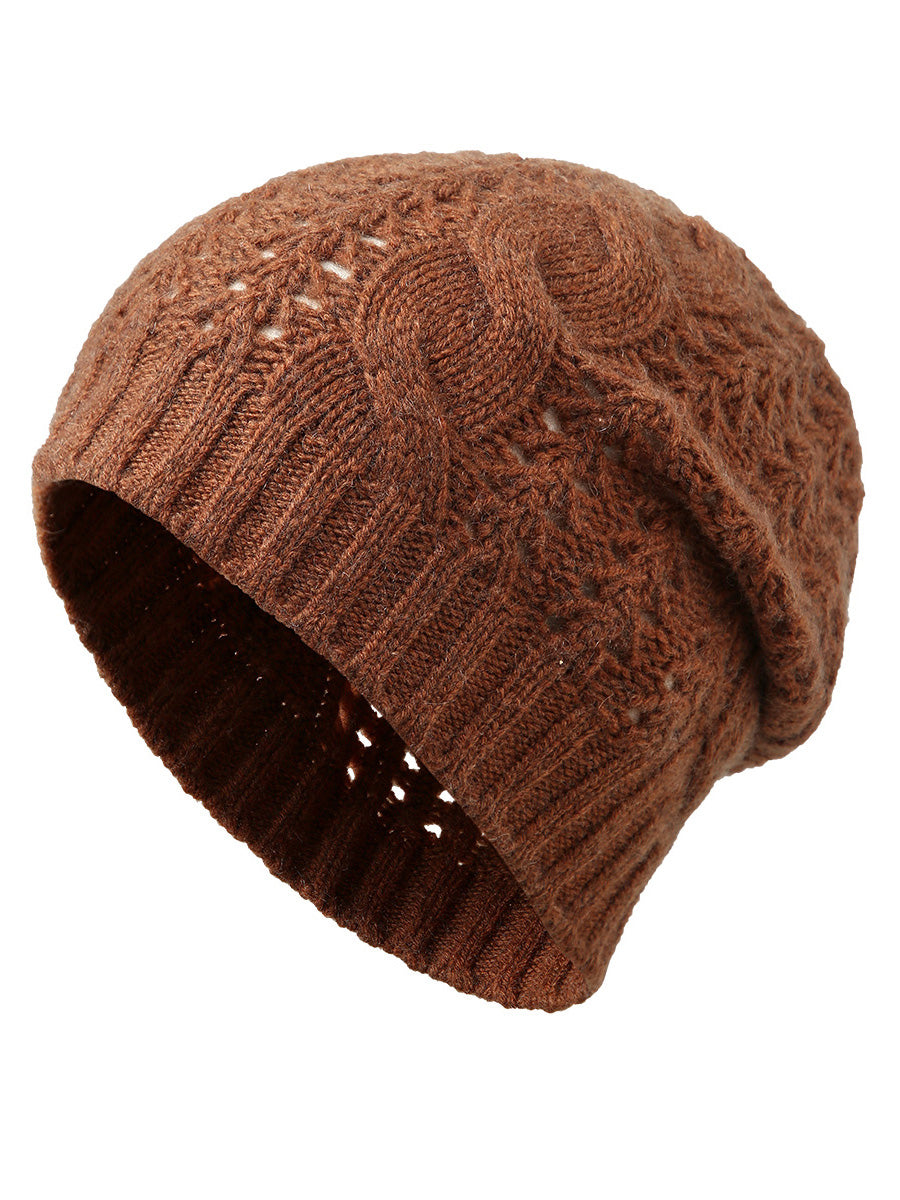 COMOBOCA 100% Cashmere Classic Cable Knit Beanie