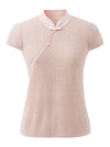 COMOBOCA Women's Textured Pearl Accents Blouse