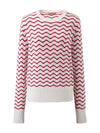 COMOBOCA 100% Cashmere Women's Wave Pattern Knit Sweater