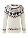 COMOBOCA 100% Wool Kids' Fair Isle Snowflake Round Neck Sweater