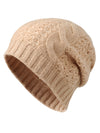 COMOBOCA 100% Cashmere Classic Cable Knit Beanie
