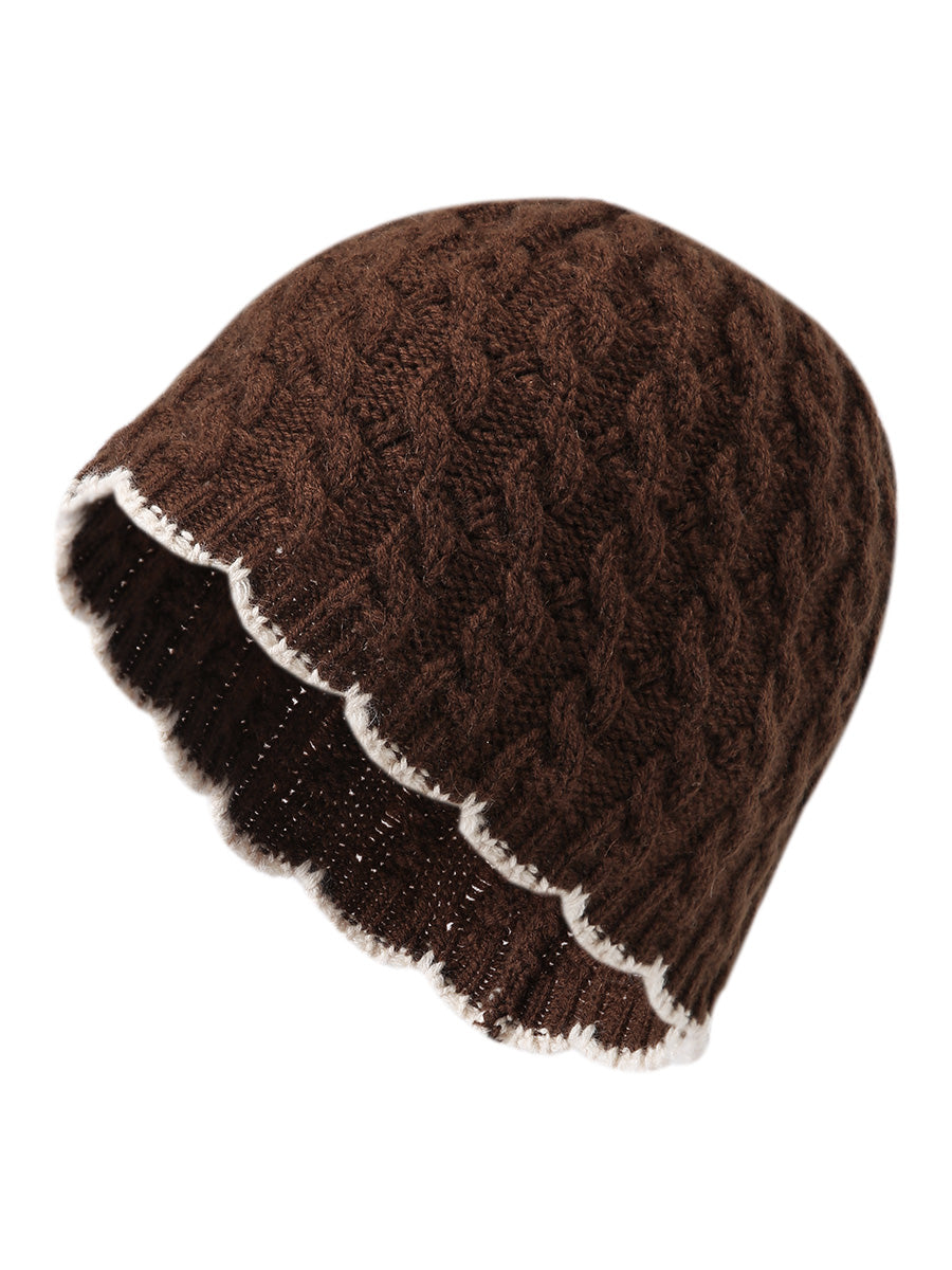 COMOBOCA 100% Cashmere Women's Cable Knit Beanie