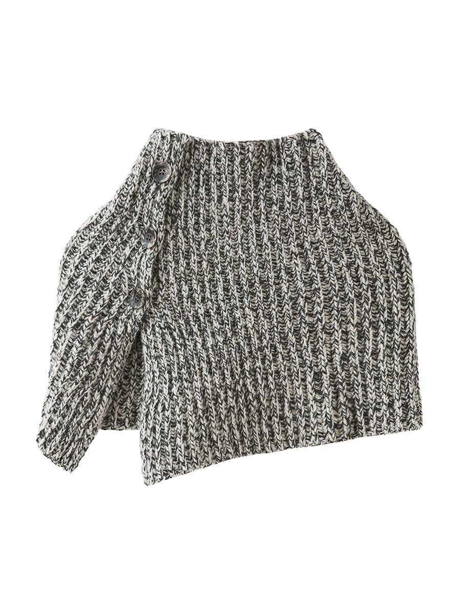 COMOBOCA 100% Wool Women's Knit Button Neck Warmer Shawl