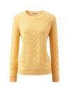 COMOBOCA 100% Wool Women's Cable Knit Sweater