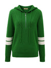 COMOBOCA 100% Cashmere Women's Half Zip Sweater Knit Hoodie