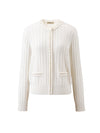 COMOBOCA 100% Cashmere Women's Pocket Faux Cardigan Sweater