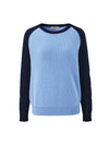 COMOBOCA 100% Cashmere Women's Color Block Round Neck Sweater