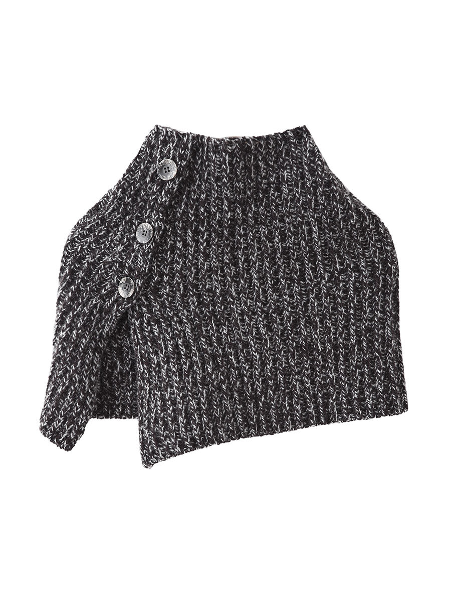 COMOBOCA 100% Wool Women's Knit Button Neck Warmer Shawl