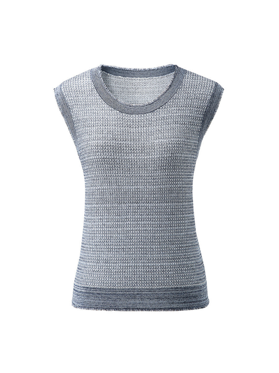 COMOBOCA Women's Frayed Edge Textured Tank Top