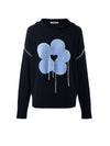 COMOBOCA 100% Cashmere Women's Flower Embroidered Hoodie