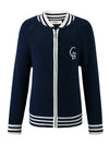 COMOBOCA Navy Blue 100% Wool Kid's Cable Knit Zip Up Coat