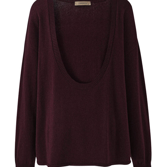 COMOBOCA 100% Wool Women's Oversized U-Neck Sweater