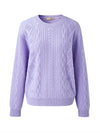 COMOBOCA 100% Wool Women's Cable Round Neck Knit Sweater