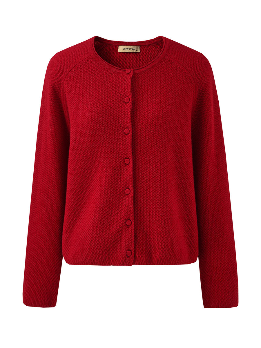 COMOBOCA 100% Cashmere Women's Button Front Knit Cardigan