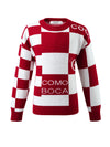 COMOBOCA 100% Wool Kids' Color Block Round Neck Sweater