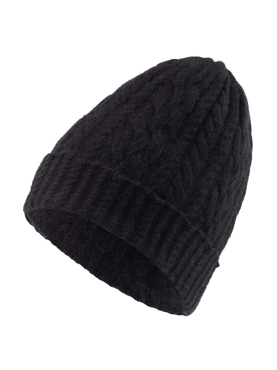 COMOBOCA 100% Cashmere Cable Slouchy Beanie