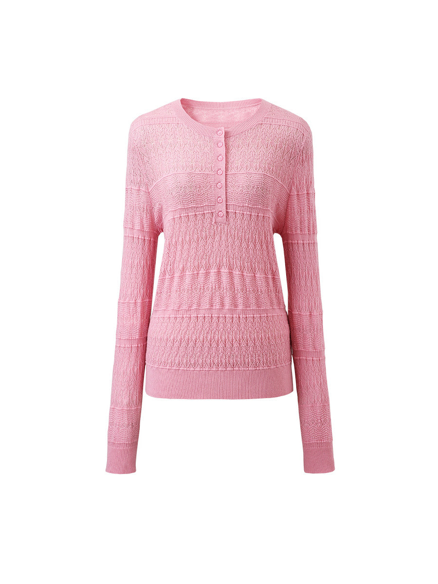 COMOBOCA 100% Wool Women's Stylish Lace Knit Sweater