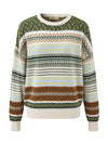 COMOBOCA 100% Cashmere Women's Fair Isle Round Neck Sweater