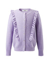 COMOBOCA 100% Wool Kids' Round Neck Heart Button Cardigan