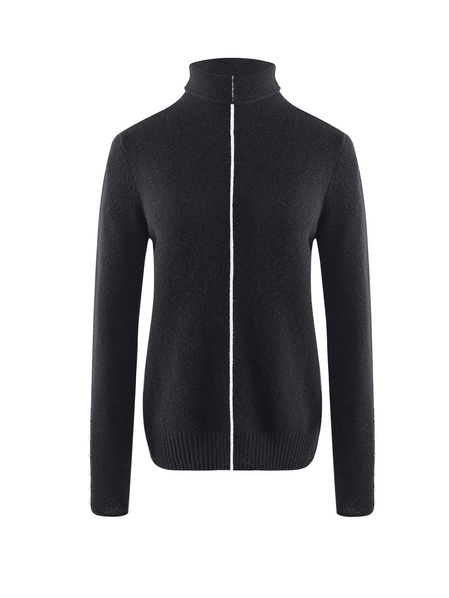 COMOBOCA 100% Cashmere Women's Pearl Buttoned Sweater