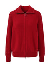 COMOBOCA 100% Cashmere Women's Double Zip Knit Cardigan
