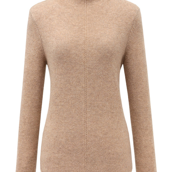 COMOBOCA 100% Cashmere Women's Ribbed Contrast Trim Sweater