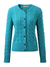 COMOBOCA 100% Cashmere Women's Cable Knit Button Cardigan