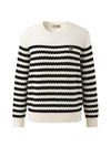 COMOBOCA 100% Cashmere Women's Striped Round Neck Sweater
