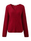 COMOBOCA 100% Cashmere Women's V-Neck Drop Shoulder Sweater