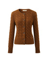 COMOBOCA 100% Cashmere Women's Cable Knit Button Cardigan