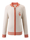 COMOBOCA White 100% Wool Kid's Cable Knit Zip Up Coat