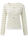 COMOBOCA Women's Striped Button-Down Cardigan