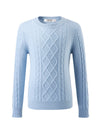 COMOBOCA 100% Wool Kids' Ribbed Round Neck Sweater