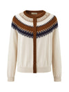COMOBOCA 100% Cashmere Women's Fair Isle Button Front Cardigan