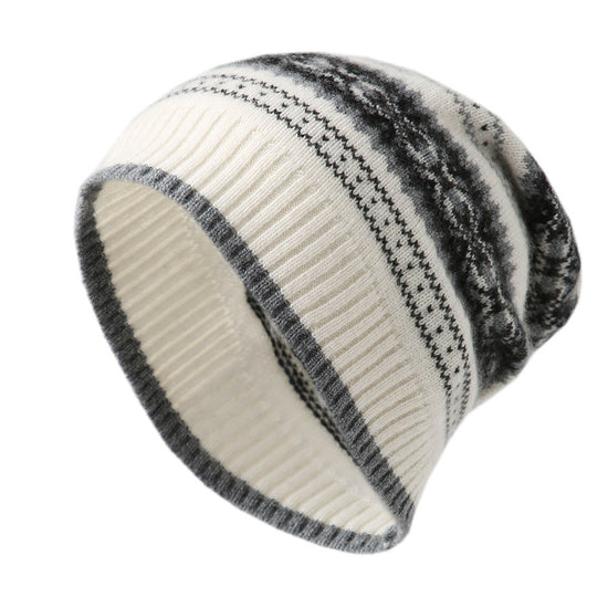 COMOBOCA 100% Cashmere Women's Nordic Knit Beanie