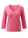 COMOBOCA Women's V-Neck 3/4 Sleeve Golden Heart T-Shirt