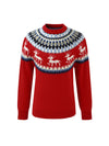 COMOBOCA 100% Wool Kids' Fair Isle Reindeer Round Neck Sweater