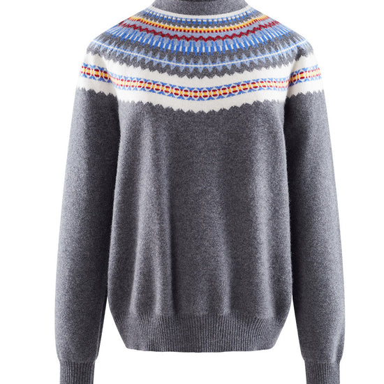 COMOBOCA 100% Cashmere Women's Fair Isle Knit Sweater