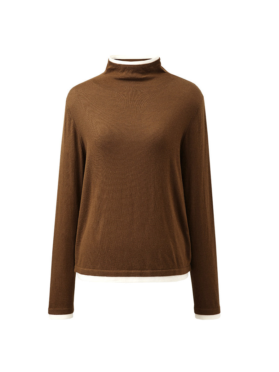 COMOBOCA 100% Wool Women's Lightweight Turtleneck Sweater