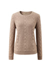 COMOBOCA 100% Wool Women's Cable Knit Sweater