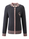 COMOBOCA Dark Gray 100% Wool Kid's Cable Knit Zip Up Coat