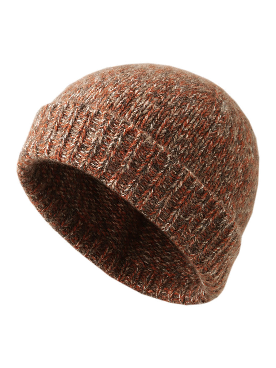 COMOBOCA 100% Cashmere Ribbed Knit Beanie