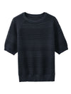 COMOBOCA Women's Ribbed Perforated T-Shirt