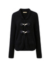 COMOBOCA 100% Cashmere Women's Toggle Closure Knit Cardigan