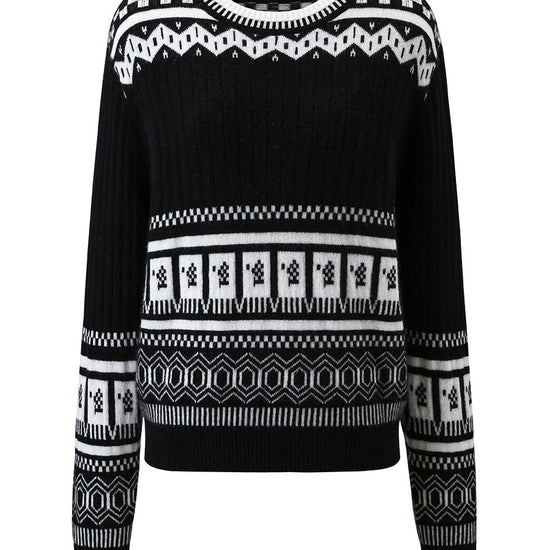 COMOBOCA 100% Cashmere Women's Sweater with Abstract Design