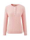 COMOBOCA 100% Cashmere Women's Cable Knit Button Front Sweater