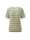 COMOBOCA Women's Striped Short Sleeve Knit Sweater